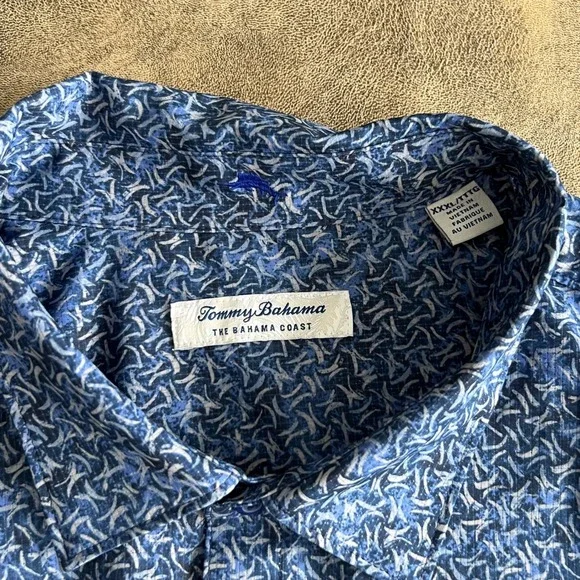 Tommy Bahama Bahama Coast Shirt Mens XXXL Blue Geometric Print ST325926 - Picture 2 of 8